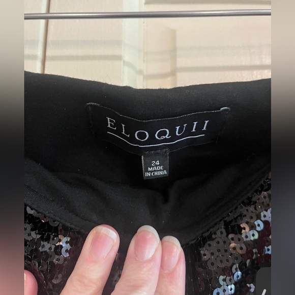 Eloquii Miracle Flawless Black Sequin Front Leggings - PLUS size 24 - Picture 6 of 7